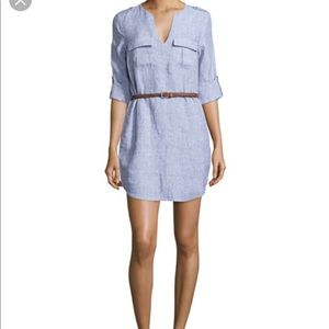 Joie “Rathana” Linen Shift Dress Blue